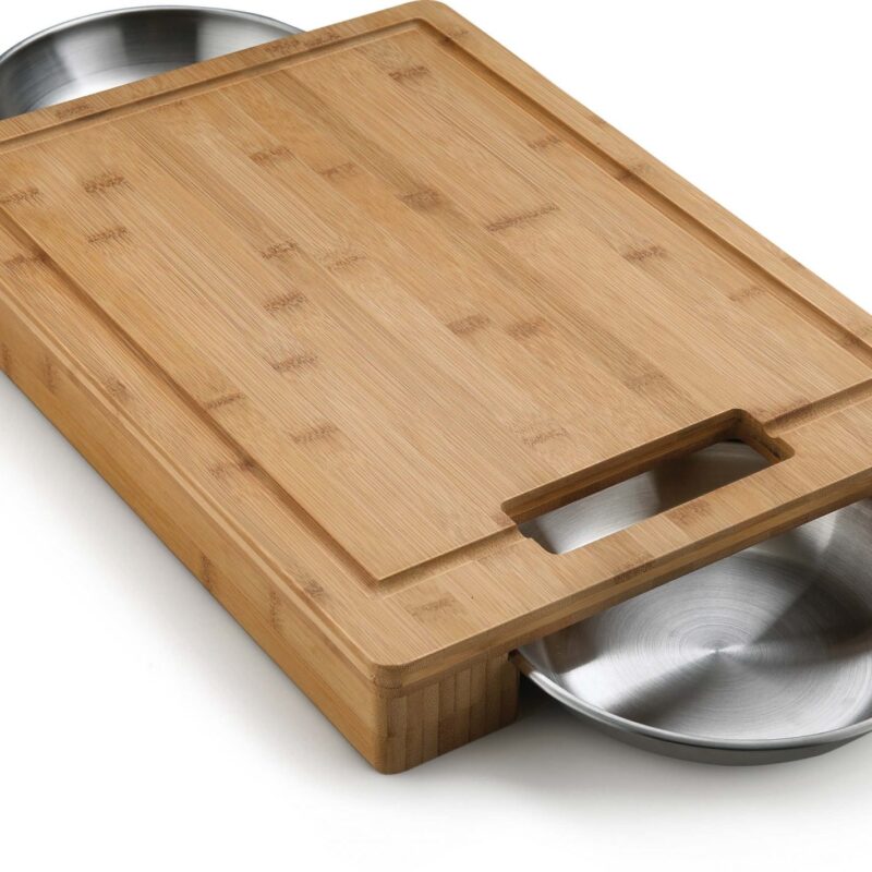 ccrvbiks3n07rsfyxyfp PRO Cutting Board with Stainless Steel Bowls