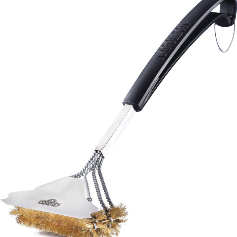 Triple-Row Grill Brush with Brass Bristles