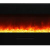 WMBI-59-Orange-EMBER-800 BUILT-IN FLUSH MOUNT / WALL MOUNT - Smart 60" Flush Mount fireplace with Black Glass Surround, Log set