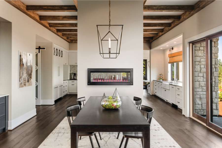 See-through electric fireplace