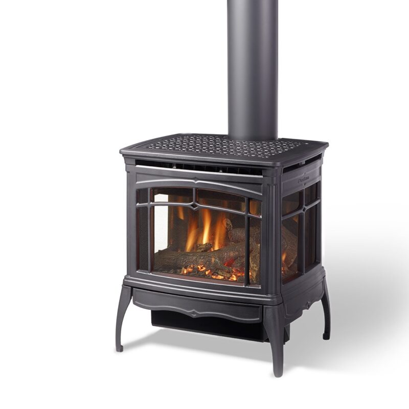 Bristol_matteblack_200602 Bristol 3 DV NG Stove w/ Blower, Remote and includes LP Conversion Kit