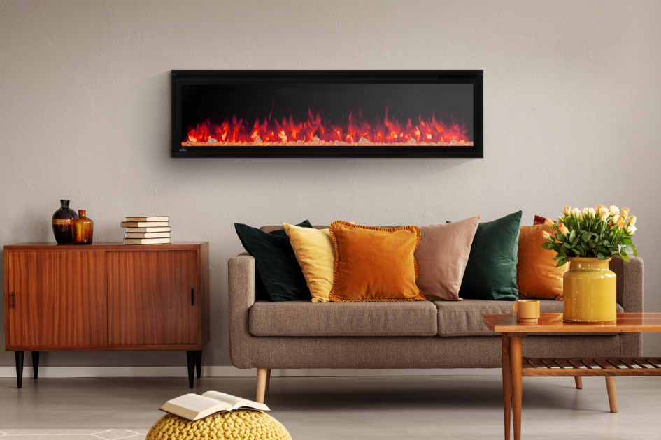 linear gas fireplace by Napoleon
