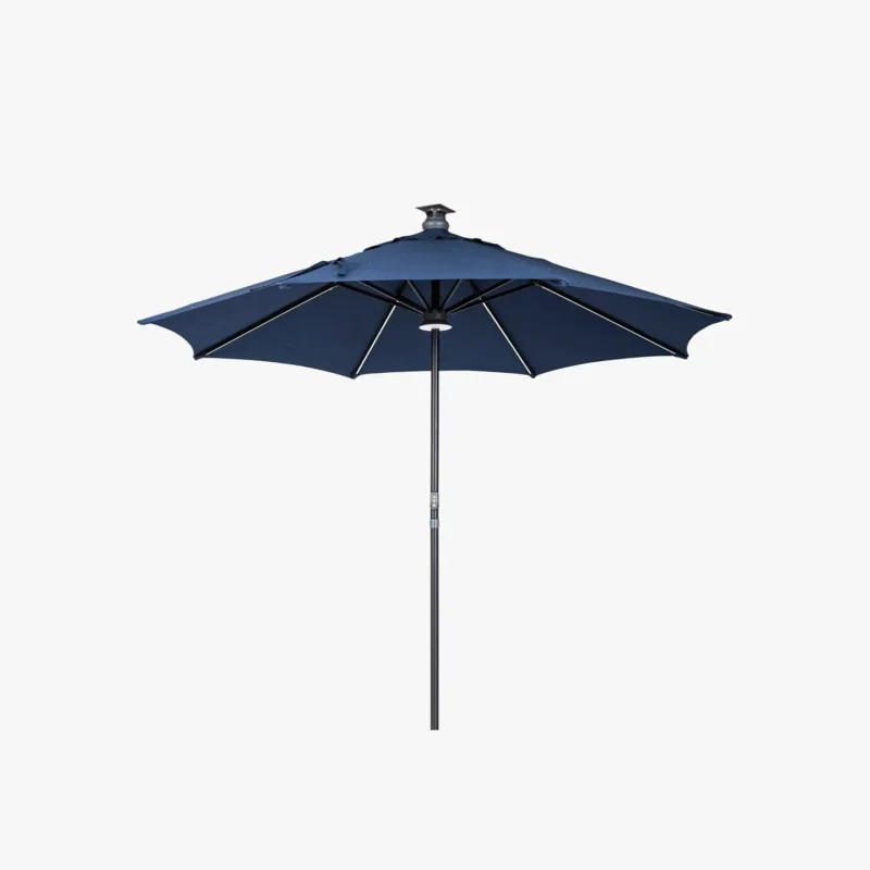 9' Paramount Smart Octagonal Umbrella 8 rib 1/2" x 3/4" Aluminum Square Ribs, Canopy: Sunbrella Spectrum Indigo Fabric
