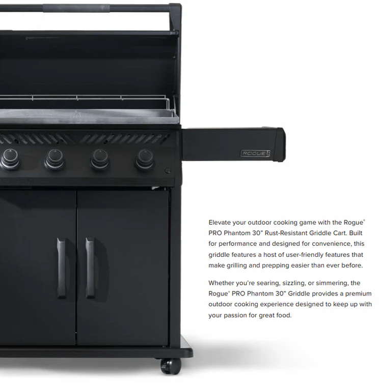 Click to expand Napoleon Rogue PRO Phantom 30" Rust-Resistant Gas Griddle wording